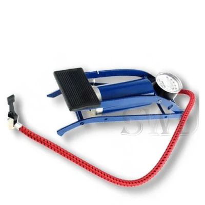 Image of Single Barrel Air Cylinder Foot Pump Car Bike Motorcycle Van Tyre Inflator Gauge