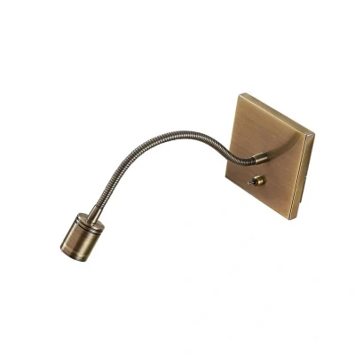 Image of Lindby LED wall light Mayar, brass, metal, flexible arm, 35cm