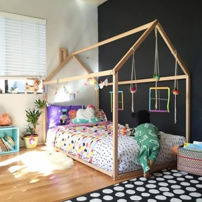 Image of Sweet Home from Wood Montessori house bed (140x70cm)