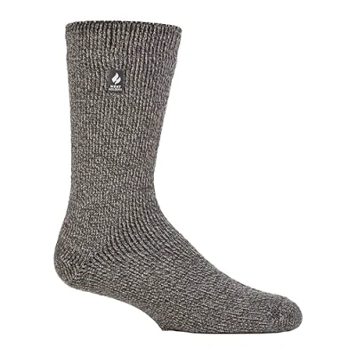 Image of Mens 1 Pair SOCKSHOP Heat Holders 2.9 TOG Merino Wool Socks Grey Twist 6 11