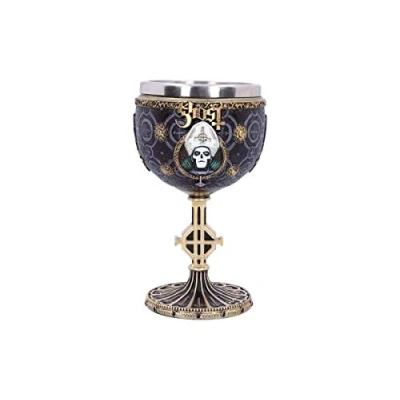 Image of Nemesis Now B4886P9 Licensed Ghost Papa Emeritus III Meliora Gold Goblet Chalice, Resin w. Stainless Steel