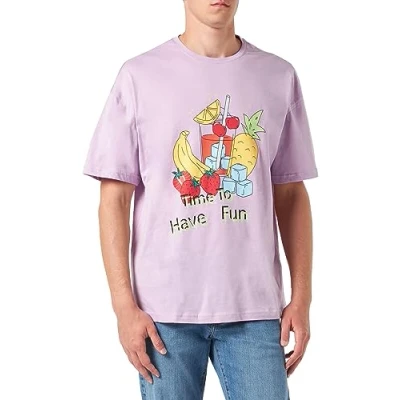 Image of Dagi Men&#039;s Short Sleeve, Crew Neck, Fashion T Shirt, Fliederfarben, L
