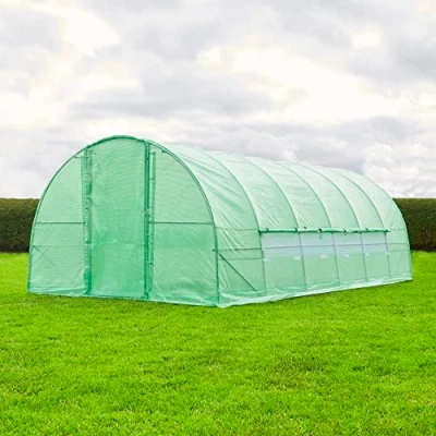 Image of FeelGoodUK 6M(L) x 3M(W) 2M(H) Polytunnel Greenhouse Pollytunnel Poly Polly Tunnel Fully Galvanised Anti Rust Steel Frame (PT6) With Metal Door