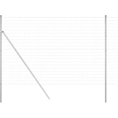 Image of vidaXL Euro Fence with 7 Posts 1.5x10 m Galvanised Steel