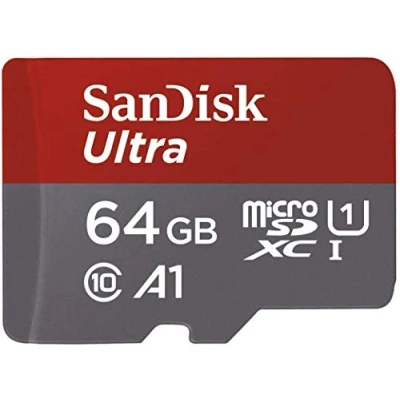 Image of SanDisk Ultra 64 GB microSDXC Memory Card + SD Adapter with A1 App Performance Up to 100 MB/s, Class 10, U1