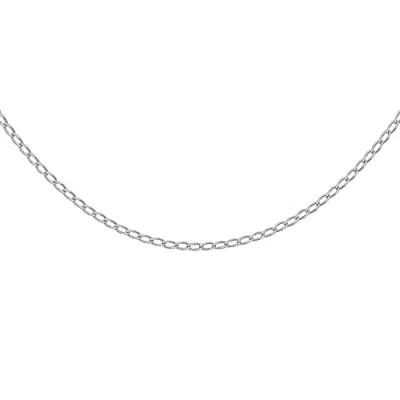 Image of Carissima Gold Unisex 9 ct White 1.1 mm Open Curb Chain Necklace of Length 41 cm/16 Inch