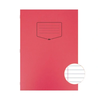 Image of Silvine Tough Shell Exercise Book A4 Ruled with Margin Red (25 Pack)