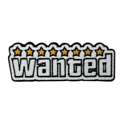 Image of Wanted Iron On Patch, Vintage Patches, Retro Gamer Old School Gaming Controller GTA Patch Finally Home, White / Yellow