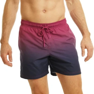 Image of RIPT Men&#039;s Performance Essentials Quick Dry UV 50 Sun Protection Swim Shorts Trunks, Pink Dip Dye, XXL