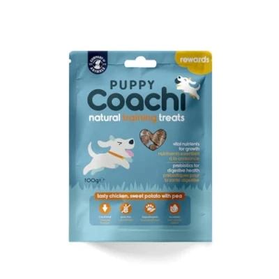 Image of Puppy Coachi Natural Training Treats Healthy Grain Free and Hypoallergenic Rewards. Soft Easy to Break. Ideal Snack for Training, Made in UK (Chicken, 100g)