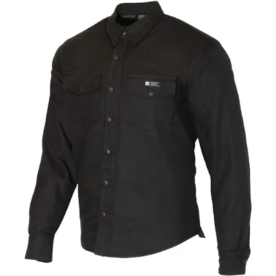 Image of Merlin Axe Motorcycle Casual Armoured Riding Shirt Jacket Black (UK, Alpha, 3XL, Regular, Black)