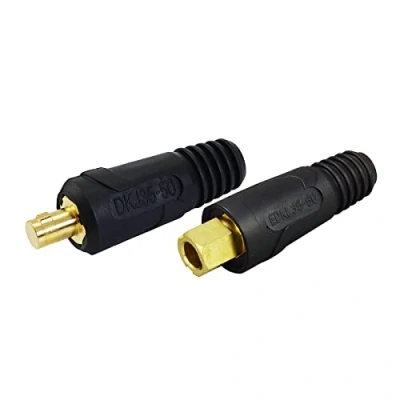 Image of RIVERWELD Welding Cable Joint Quick Connectors Pair 200Amp 300Amp (#4 #1) 35 50 SQ MM DKJ35 &amp; EDKL35 2pcs