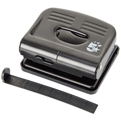 Image of 5 Star Punch 2 Hole Plastic Base Metal Handle Capacity 18x 80gsm Black
