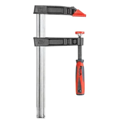 Image of KWB Professional Screw CLAMP with 2 Component Handle 120x300 Spanning Capacity 300 mm, Clamping Depth 120 CAST Steel Jaws, Hollow Profile Rail