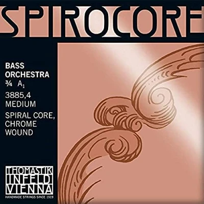 Image of Thomastik Einzelsaite für Kontrabass 3/4 Spirocore A Saite Spiralkern, Chrom umsponnen, Orchesterstimmung, weich