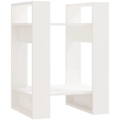 Image of vidaXL Book Cabinet/Room Divider White 41x35x57 cm Solid Wood Pine