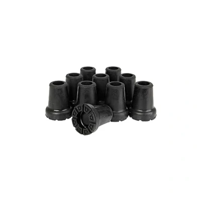 Image of Qty: 10x 19mm (3/4&quot;) Shock and Impact Absorbing Rubber Ferrules, Tips or Feet for Walking Sticks Canes Black by Lifeswonderful