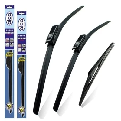 Image of alca Germany Set of 3 Windscreen Wiper Blades Super Flat Front Rear 20&quot;14&quot;BL9&quot;L Fits Smart Forfour 2014 onwards ASF2014BL9L