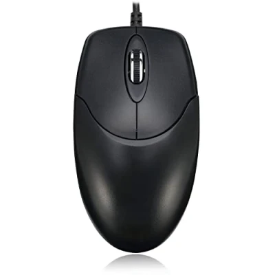 Image of Adesso 3 Button Desktop PS/2 Optical Scroll Mouse, Black