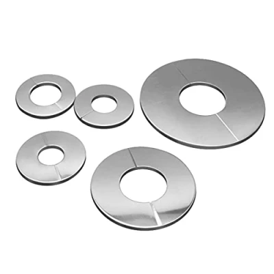 Image of 6PCS Split Two Piece Chrome Stainless Steel Valve/Tap Cover/Valve Hole Cover Tap Plug in Collar Silver 24mm