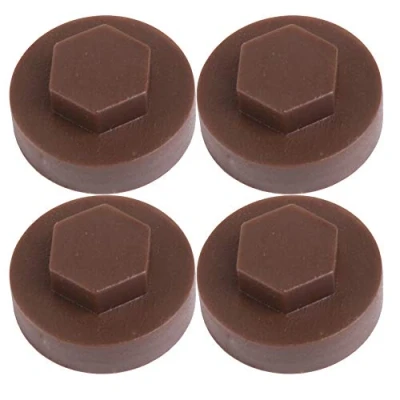Image of 1000x Vandyke Brown Hex TEK Roofing Cover Caps for 19mm Washer/Coverage &amp; 8mm Recess