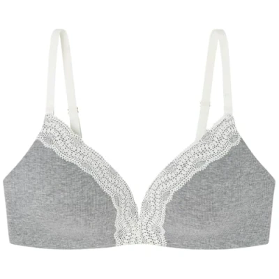 Image of Women&#039;secret Women&#039;s Sujetador Triangular Acolchado Cotton Collection 1 Charming Grey lace Triangle Bra, 95B