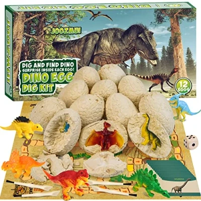 Image of Joozmui Dinosaur Toys for Boys, Fossil Digging Kit Kids Egg 3 10 Year Old Boy Gifts 12 Boys Age 8 Toy Figure