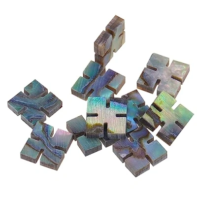 Image of Musiclily Pro 5mm Natural Paua Abalone Shell Diamonds Snowflake Guitar Fretboard Inlay Dots (Set of 10)