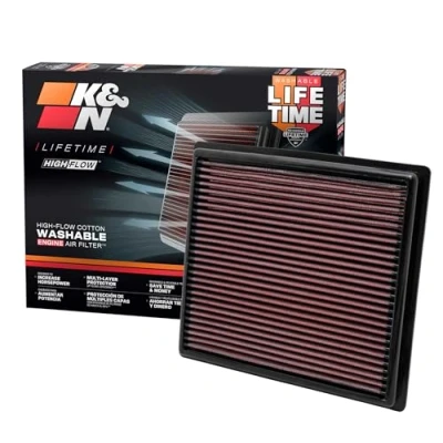 Image of K&amp;N Engine Air Filter: High Performance Washable Replacement Compatible 2010 2021 Toyota/Lexus/Mitsubishi (Highlander, RAV4, Sienna, Avalon, Camry, ES 350, NX300, Rx350, L200, Triton) 33 2443