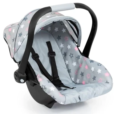 Image of Bayer Design 67907AA dolls Car Seat EasyGo, sun canopy, attachable to Neo Vario pram, grey, stars