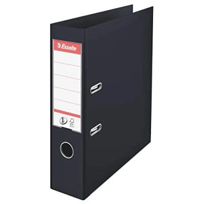 Image of No.1 Lever Arch File Polypropylene A4 75mm Spine Width Black (Pack 10) 8 Esselte