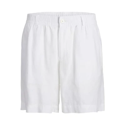 Image of JACK &amp; JONES Men&#039;s Jpstbill Jjlawrence Linen Short Sn, Bright White, S