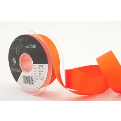Image of Berisfords 41025 20 m x 25 mm Polyester Grosgrain Ribbon, Tango