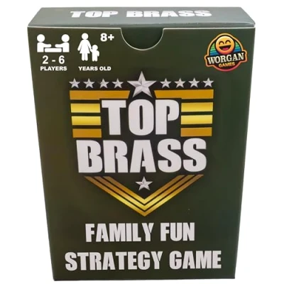 Image of Worgan Games Top Brass Strategy Card Game Fun for Family &amp; Friends 2 6 Players, Ages 8+ Fast Competitive Gameplay