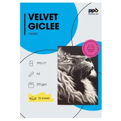 Image of PPD 25 Sheets A3 Inkjet Fine Art Velvet Giclee Paper, Archival (270 GSM) 77