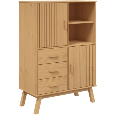 Image of vidaXL Highboard OLDEN Brown 85x43x125 cm Solid Wood Pine