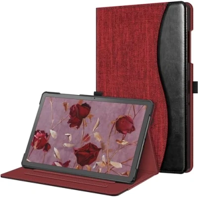 Image of FINTIE Case for Samsung Galaxy Tab A9 Plus / A9+ 11 Inch 2023 Model (SM X210/ X216/ X218), Multi Angle Viewing Smart Stand Cover with Pocket Auto Wake/Sleep, Wine