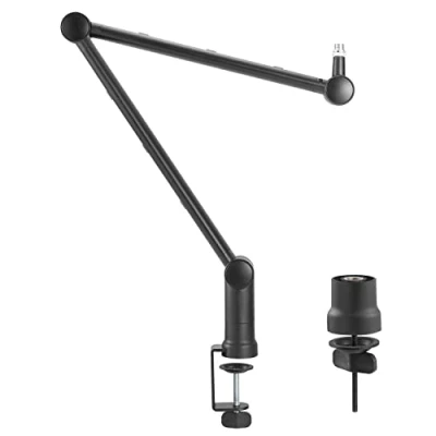 Image of Maclean MC 898 Professioneller Mikrofonständer mit integriertem Kabelmanagement Einstellbarer Mikrofonarm 3/8&quot; 5/8&quot; Mikrofonschwenkarm Tischbefestiung max. 1kg