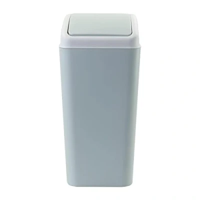 Image of Bringer 15 L Kitchen Swing Top Waste Bin, Plastic Trash Bin with Lid, Blue