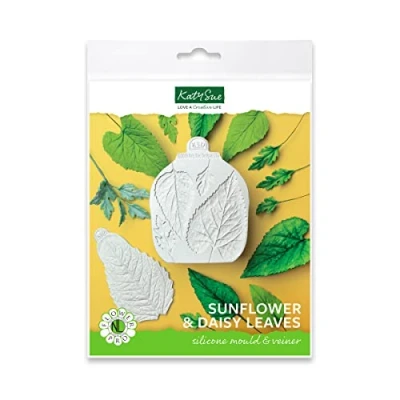 Image of Flower Pro Sunflower &amp; Daisy Leaves Silicone Mould Veiner Set for Cake Decorating and Clay Crafts by Katy Sue Moulds Moulds. Use with Fondant Air Dry