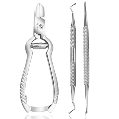 Image of Glamified Nail Clippers Cutters Nippers for Thick Toenails Plus Fingernails Podiatry Instruments with Ingrown Toe File Improved Quality