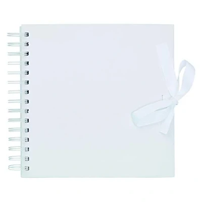 Image of Papermania Scrapbook, White, 8 x 8&quot;, 40 Sheets, Create Your Own Photo Album, Ideal Wedding Book, For Home Memories, Add Paper, Scrapbook Stickers &amp; Scrapbooking Supplies Accessories