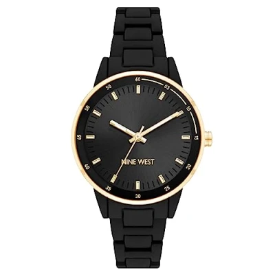 Image of Nine West Women Analog Japanese Quartz Watch with Metal Strap NW/2934GPBK