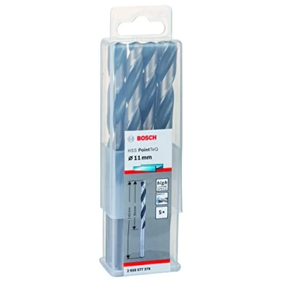 Image of Bosch Professional 5 Piece PointTeQ HSS Twist Drill Bit (for Metal, 11 x 94 142 mm, Driver Accessories)
