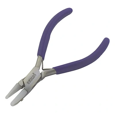 Image of Exeton Jewelry Pliers Tool, Bail Making 6 in 1 Wire Wrapping Multi Step Loop Pliers, Chain Nose, Nylon Jaw Round Nose Beading Pro Tools (Nylon Flat &amp; Nose)