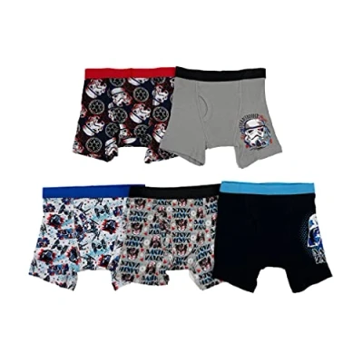 Image of STAR WARS Boys Multipacks with Darth Vader and More in Sizes 4, 6, 8, 10, 5 Pack 100% Combed Cotton Boxer Brief_Episode 8 (Pack of 5)