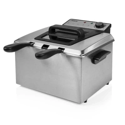 Image of Princess 01.185000.01.001 185000 Deep Fryer, 7 Portions, 5 L, 3 Baskets, Cold Zone &amp; Adjustable Thermostat, Metal, litres