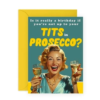 Image of Central 23 Female Birthday Card For Friends Prosecco Fabulous Cards Women Gifts Best Mum Sister Auntie Comes With Fun Stickers