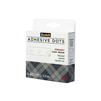 Image of Scotch Permanent Adhesive Glue Dots Pack of 300, 8mm spots for Crafts &amp; Decorations