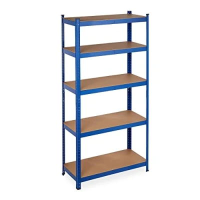 Image of Relaxdays Heavy Duty Shelving Unit, 180x90x40 cm, Max. Load 875 kg, 5 Shelves, Storeroom &amp; Garage Storage, Steel, Blue